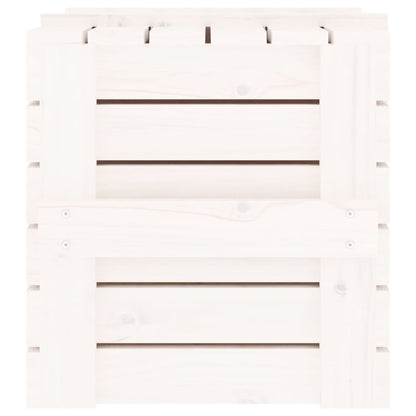 Contenitore Portaoggetti Bianco 58x40,5x42 cm Massello di Pino - homemem39