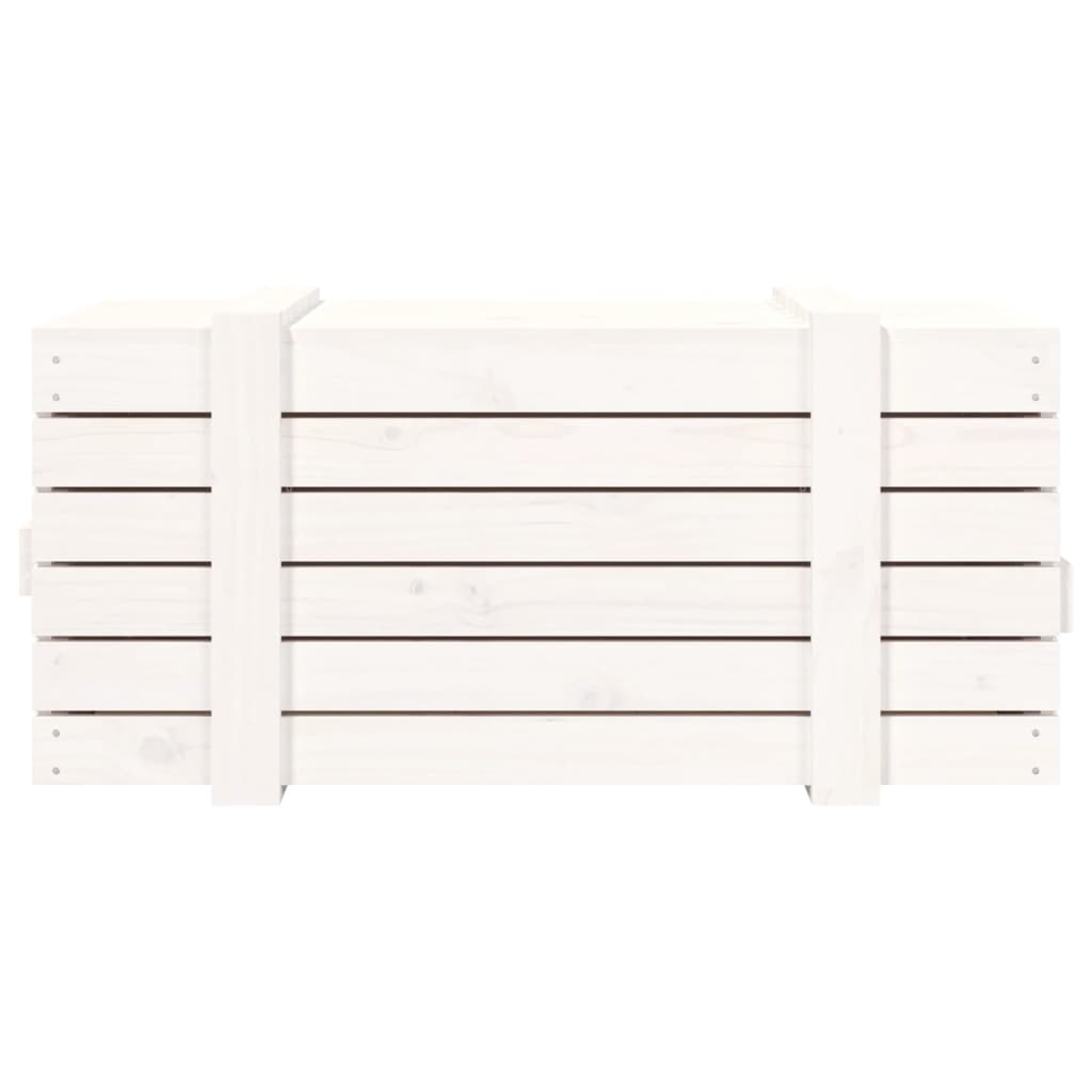 Contenitore Portaoggetti Bianco 91x40,5x42 cm Massello di Pino - homemem39