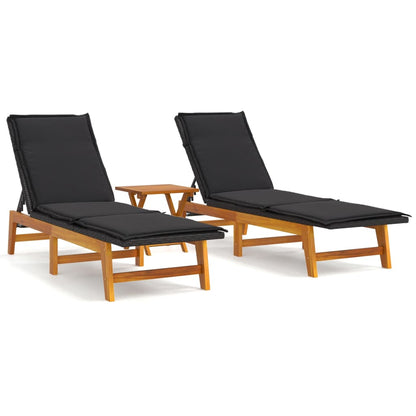 Set Mobili da Giardino 3 pz Polyrattan e Legno Massello Acacia - homemem39