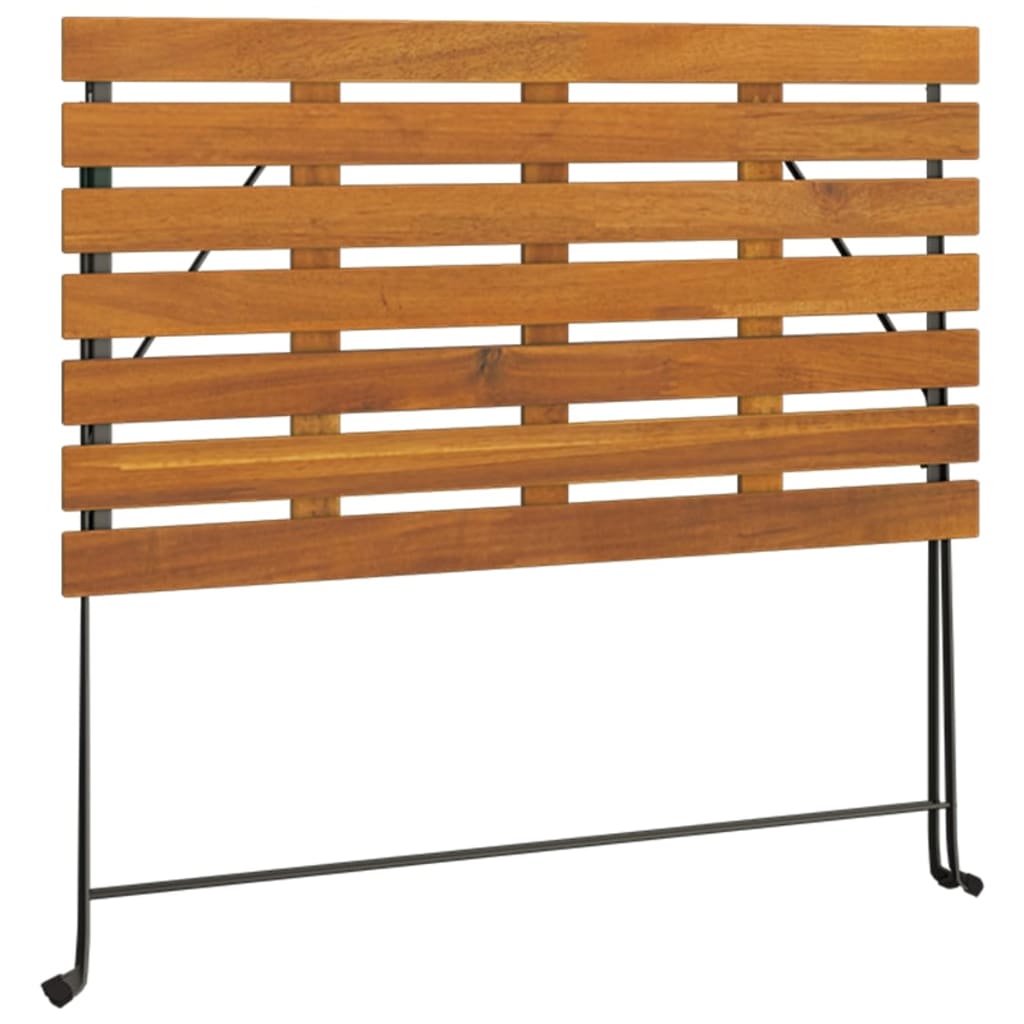 Tavolo Bistrò Pieghevole 100x54x71 cm Massello Acacia e Acciaio - homemem39