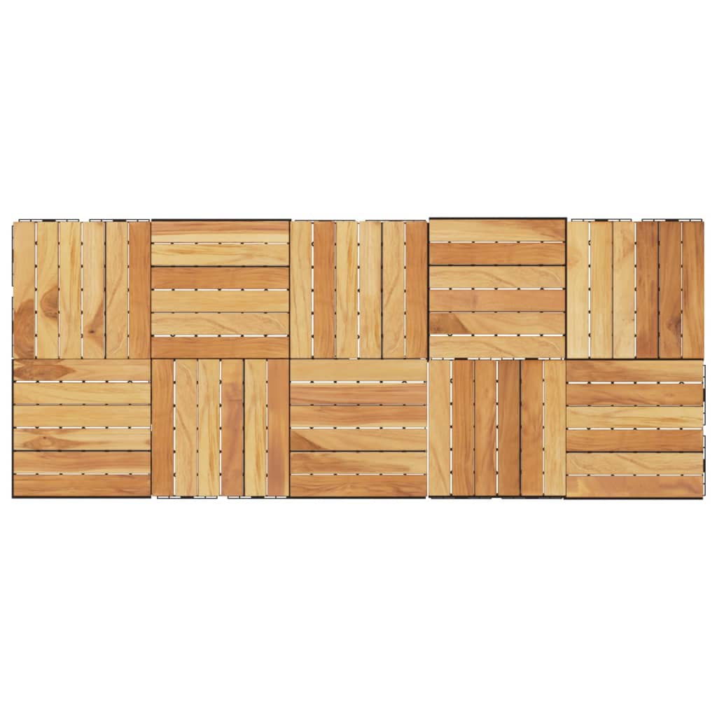 Piastrelle Esterni 10pz 30x30 cm Massello Teak Motivo Verticale - homemem39