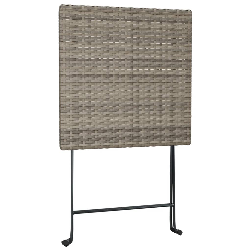 Set Pieghevole da Bistrò 3 pz Grigio in Polyrattan - homemem39