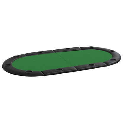 Piano Tavolo da Poker Pieghevole 10 Giocatori Verde 208x106x3cm - homemem39