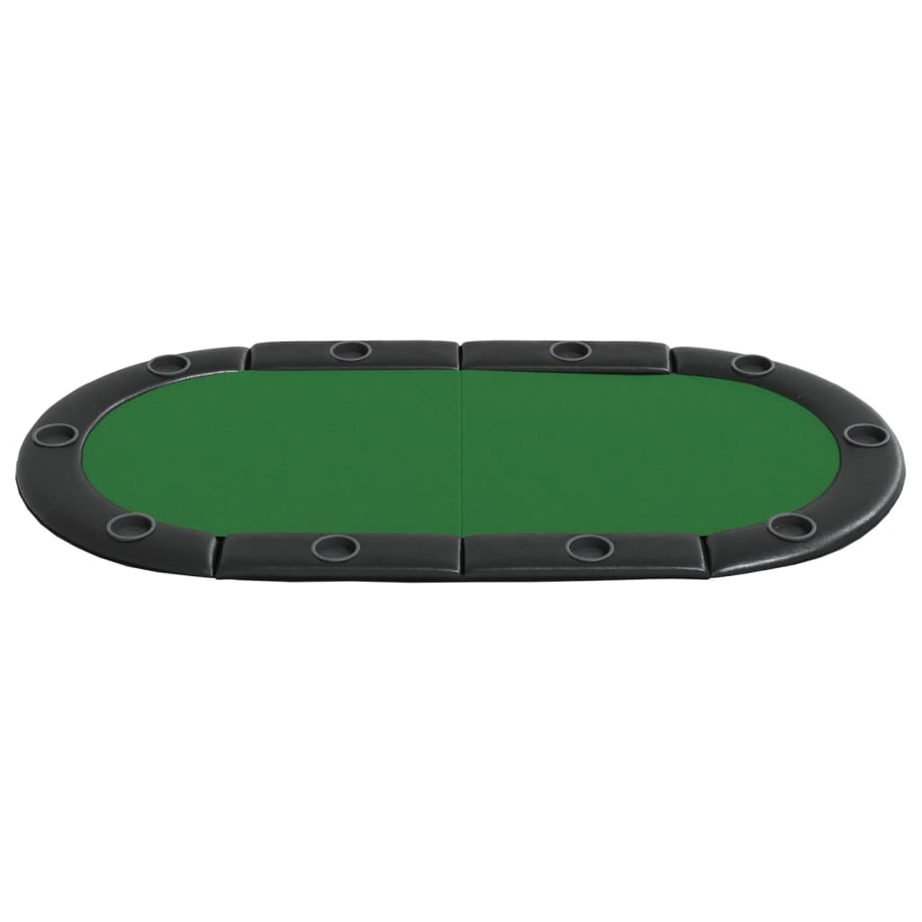 Piano Tavolo da Poker Pieghevole 10 Giocatori Verde 208x106x3cm - homemem39