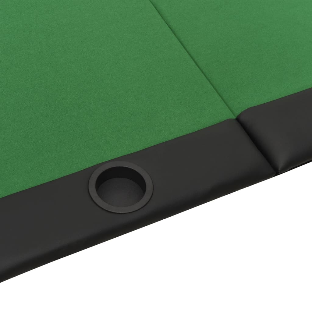 Piano Tavolo da Poker Pieghevole 10 Giocatori Verde 208x106x3cm - homemem39