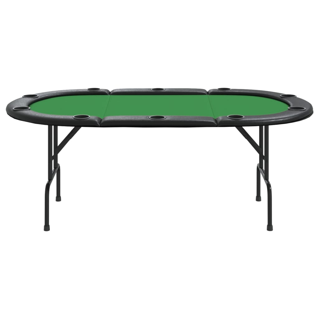 Tavolo da Poker Pieghevole 10 Giocatori Verde 206x106x75 cm - homemem39
