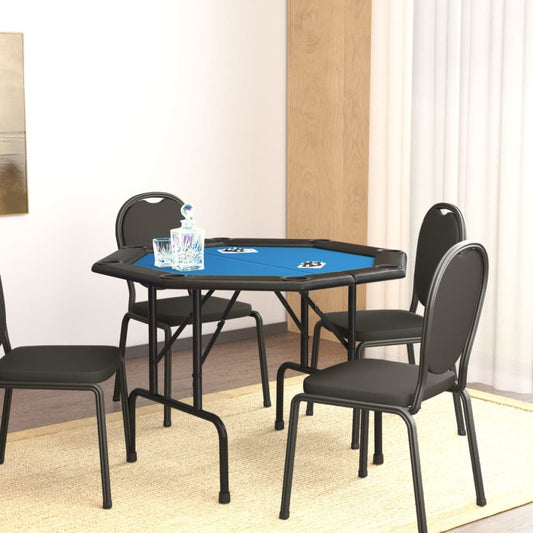 Tavolo da Poker Pieghevole 8 Giocatori Blu 108x108x75 cm - homemem39