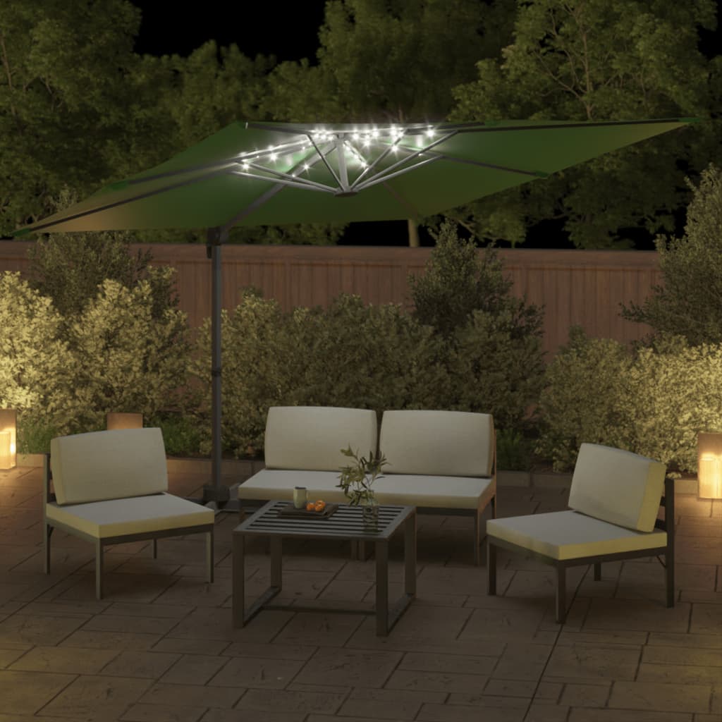 Ombrellone a Sbalzo LED Verde 400x300 cm - homemem39