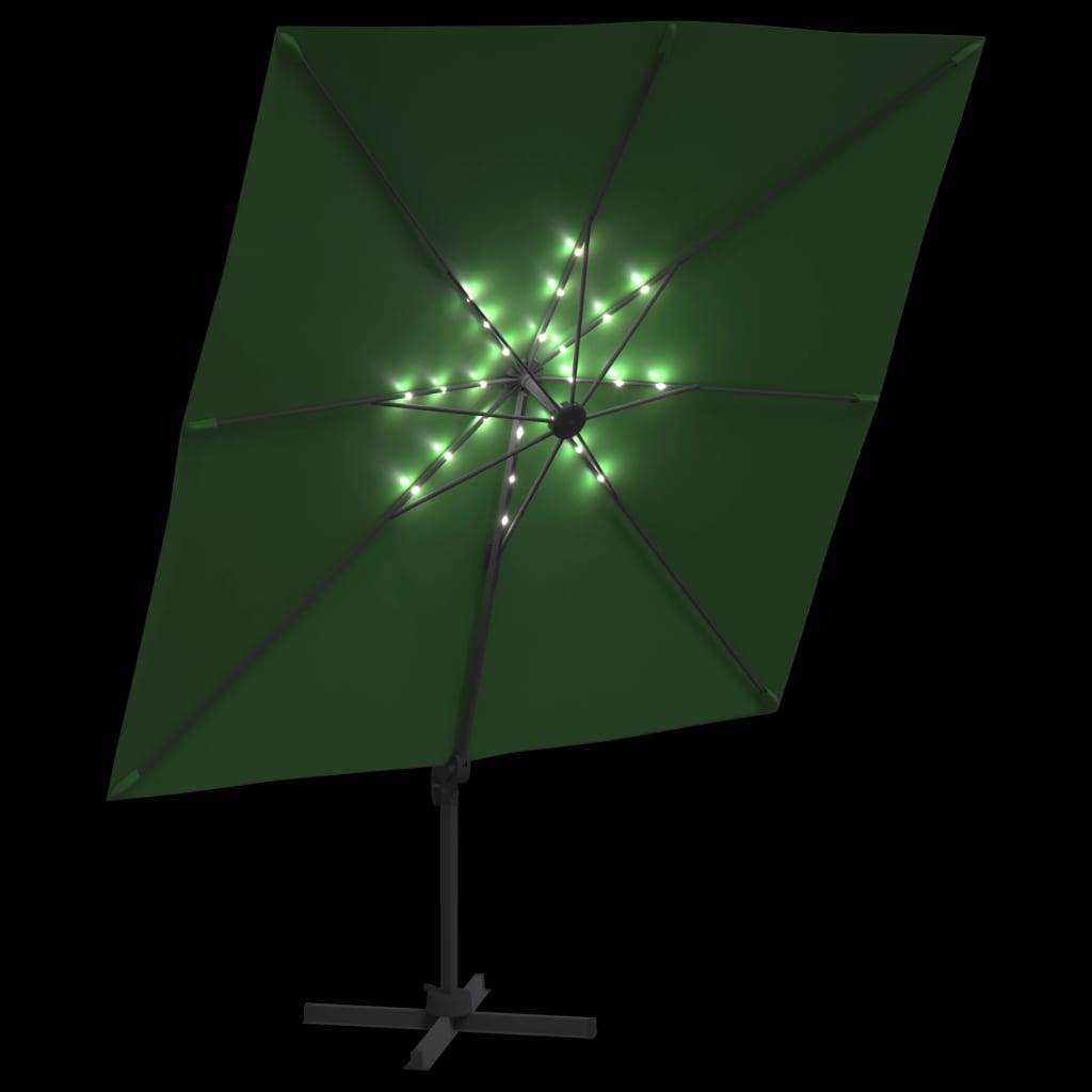 Ombrellone a Sbalzo LED Verde 400x300 cm - homemem39