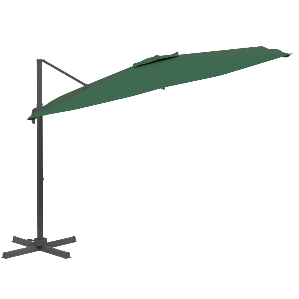 Ombrellone a Sbalzo LED Verde 400x300 cm - homemem39