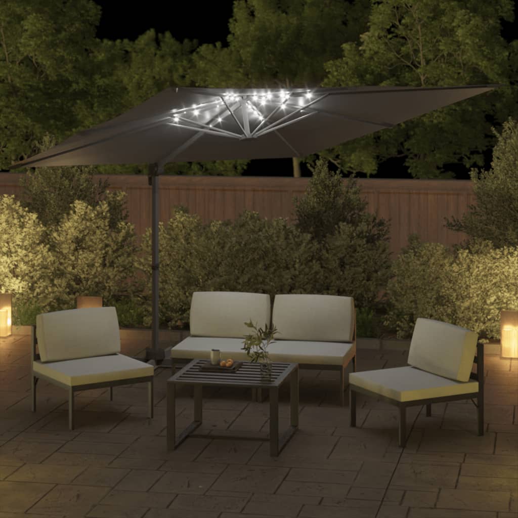 Ombrellone a Sbalzo LED Antracite 400x300 cm - homemem39