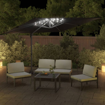 Ombrellone a Sbalzo LED Nero 400x300 cm - homemem39