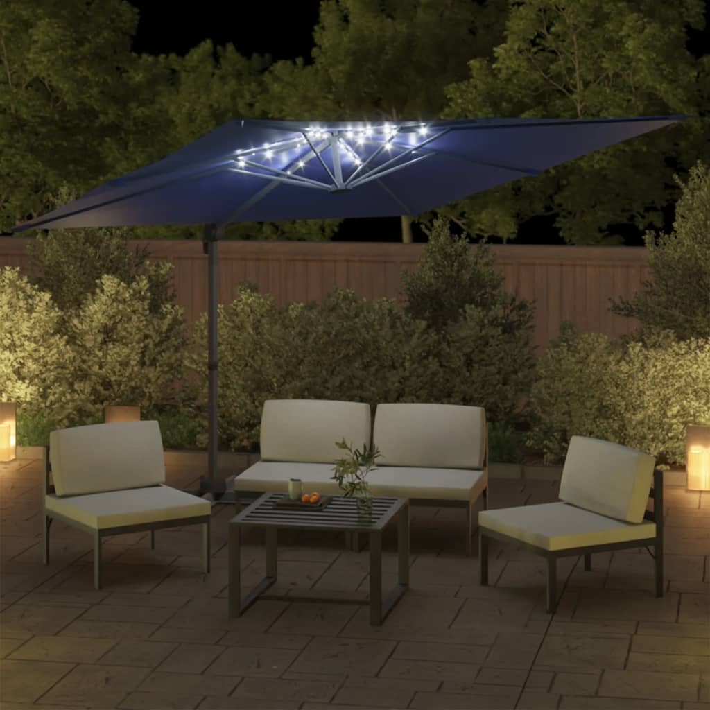 Ombrellone a Sbalzo LED Azzurro 400x300 cm - homemem39