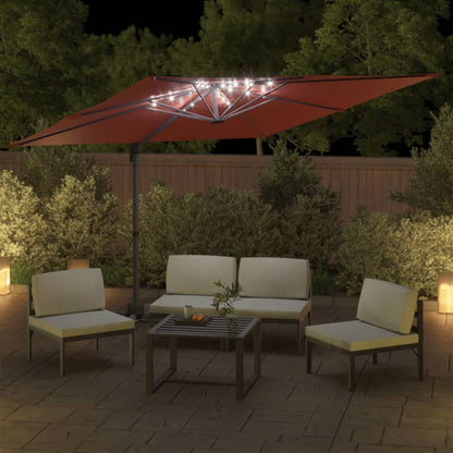 Ombrellone a Sbalzo LED Terracotta 400x300 cm - homemem39