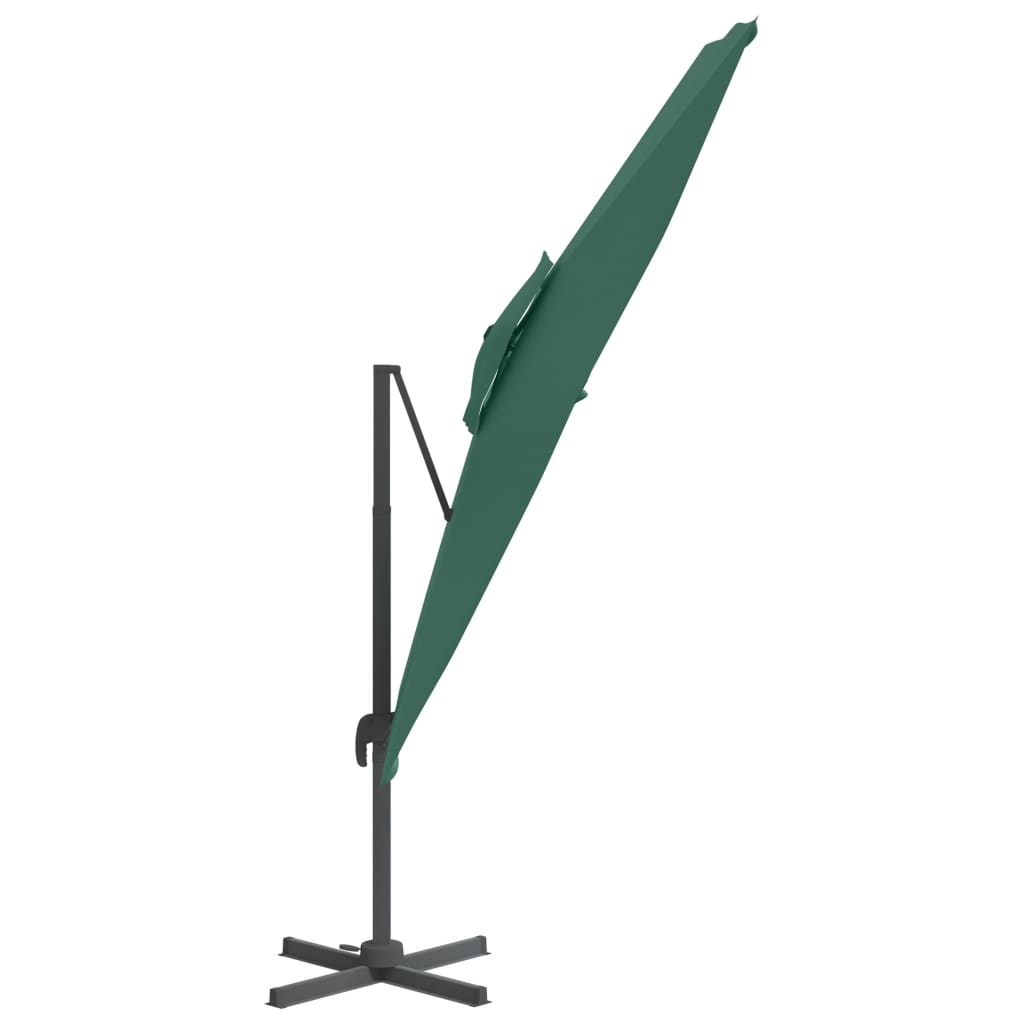 Ombrellone a Sbalzo Doppio Piano Verde 400x300 cm - homemem39