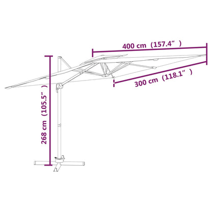 Ombrellone a Sbalzo Doppio Piano Antracite 400x300 cm - homemem39