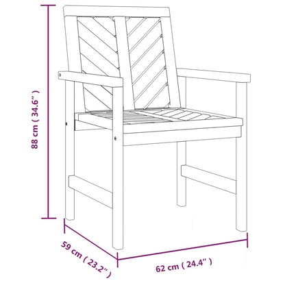 Set da Salotto da Giardino 3 pz in Legno Massello di Acacia - homemem39