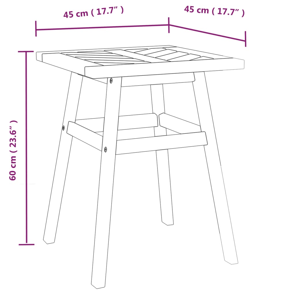 Set da Salotto da Giardino 3 pz in Legno Massello di Acacia - homemem39