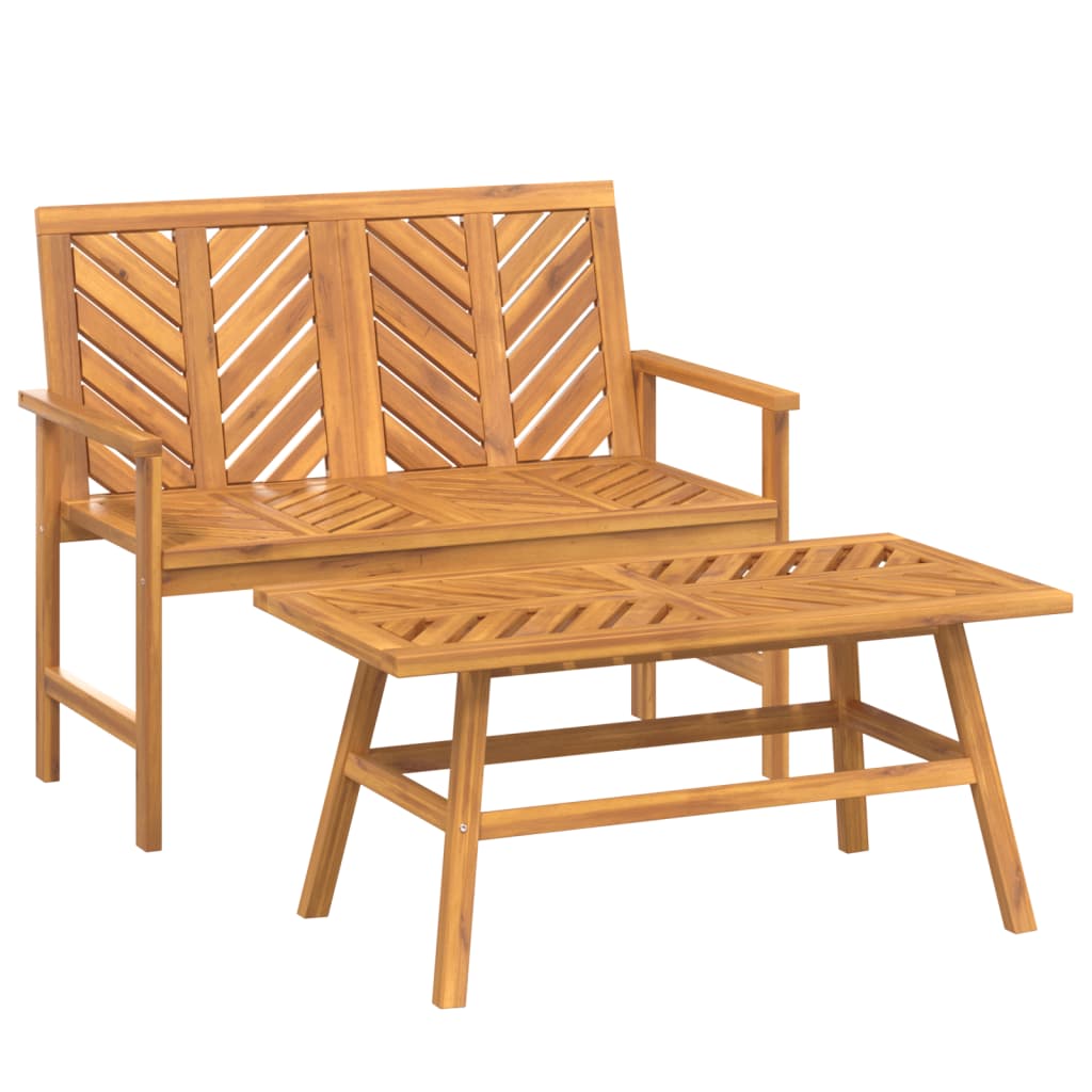 Set Salotto da Giardino 2 pz in Legno Massello di Acacia - homemem39