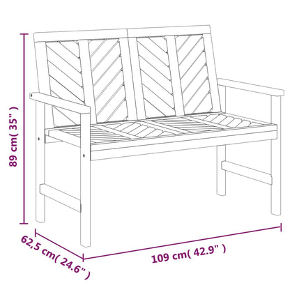 Set Salotto da Giardino 2 pz in Legno Massello di Acacia - homemem39