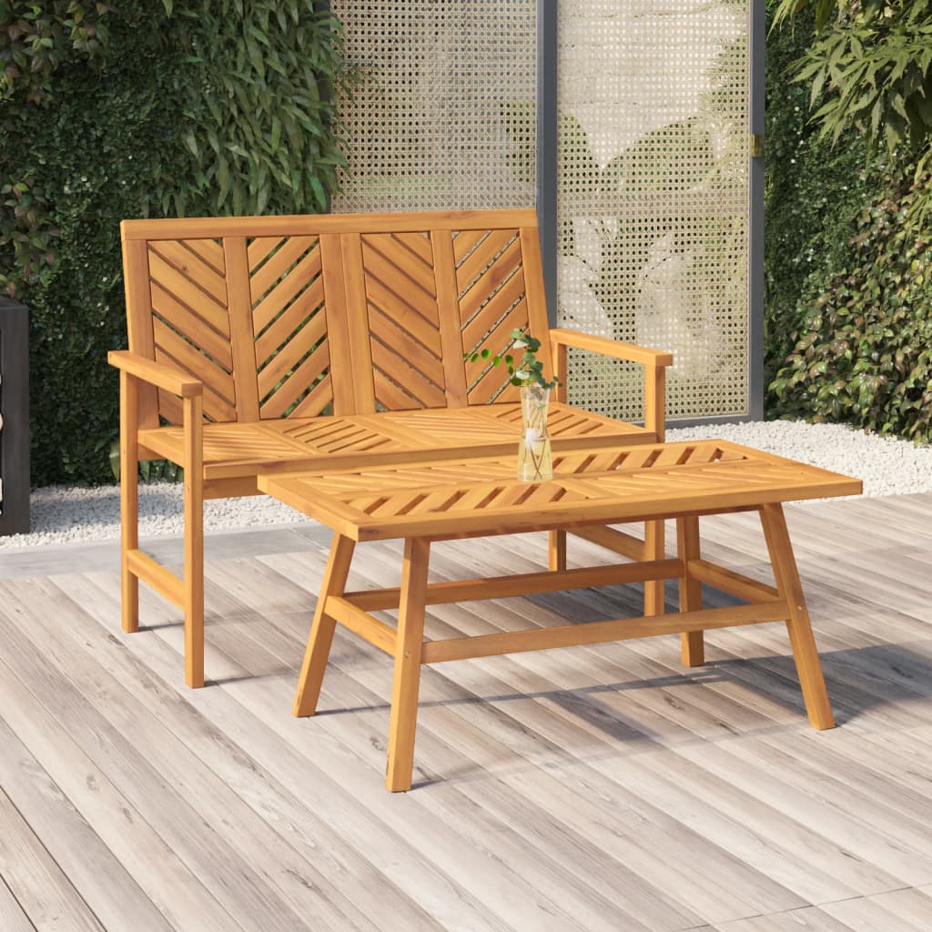 Set Salotto da Giardino 2 pz in Legno Massello di Acacia - homemem39