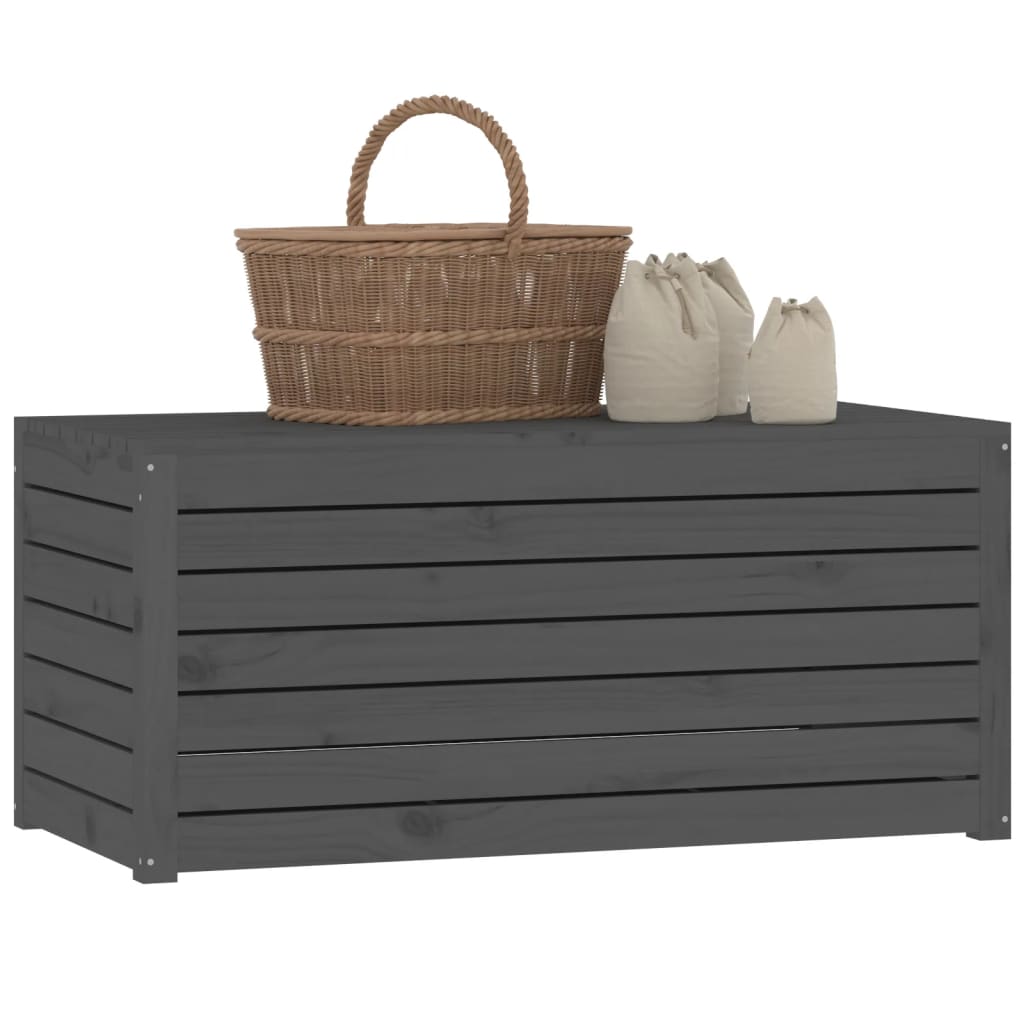 Contenitore Giardino Grigio 101x50,5x46,5cm Legno Massello Pino - homemem39