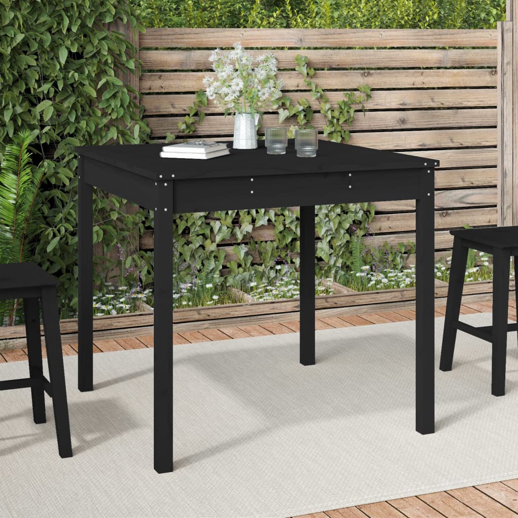 Tavolo da Giardino Nero 82,5x82,5x76 cm Legno Massello di Pino - homemem39