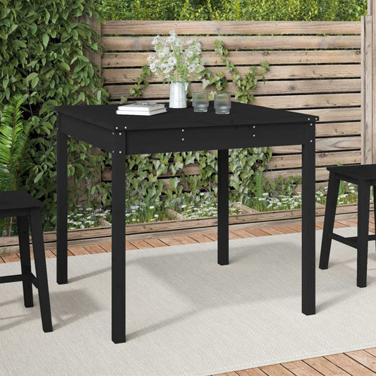 Tavolo da Giardino Nero 82,5x82,5x76 cm Legno Massello di Pino - homemem39