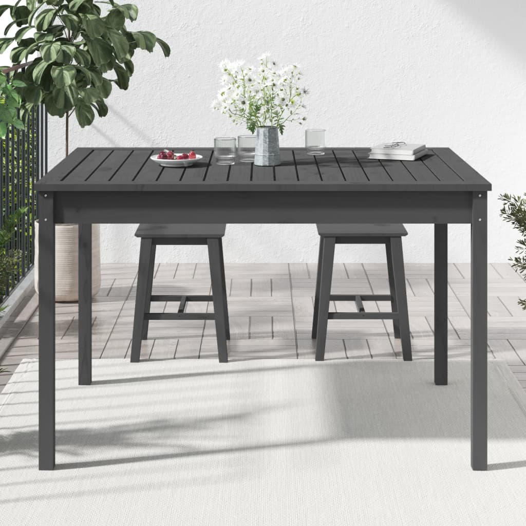 Tavolo da Giardino Grigio 121x82,5x76 cm Legno Massello di Pino - homemem39