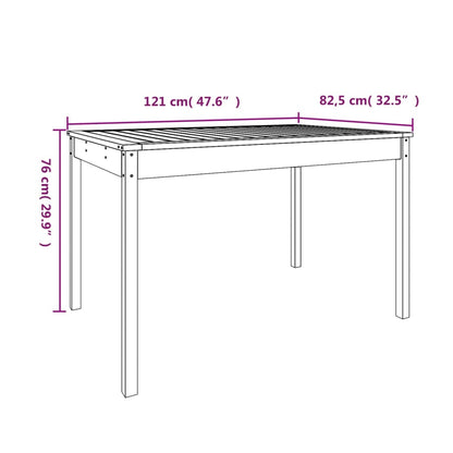 Tavolo da Giardino Miele 121x82,5x76 cm Legno Massello di Pino - homemem39