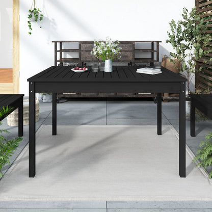 Tavolo da Giardino Nero 121x82,5x76 cm Legno Massello di Pino - homemem39