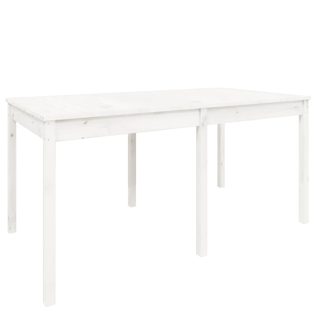 Tavolo da Giardino Bianco 159,5x82,5x76cm Legno Massello Pino - homemem39