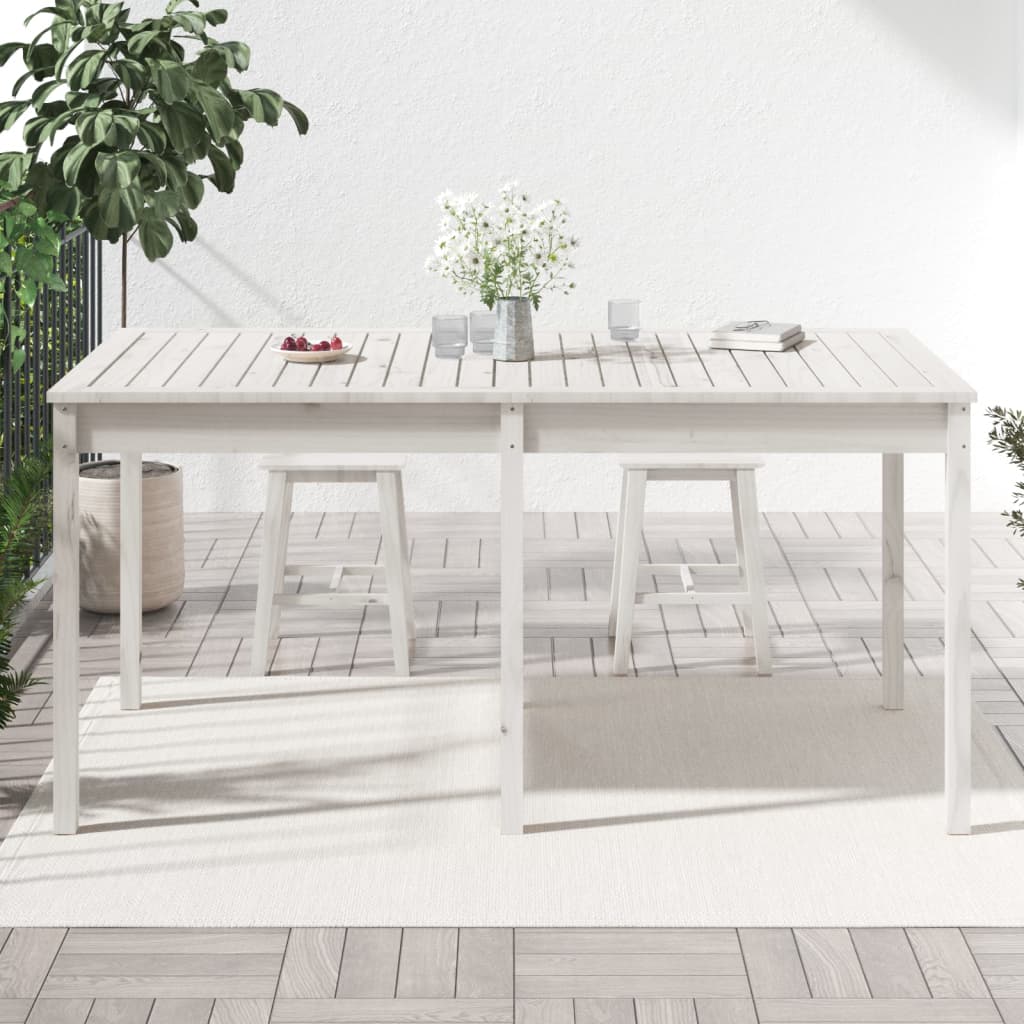 Tavolo da Giardino Bianco 159,5x82,5x76cm Legno Massello Pino - homemem39