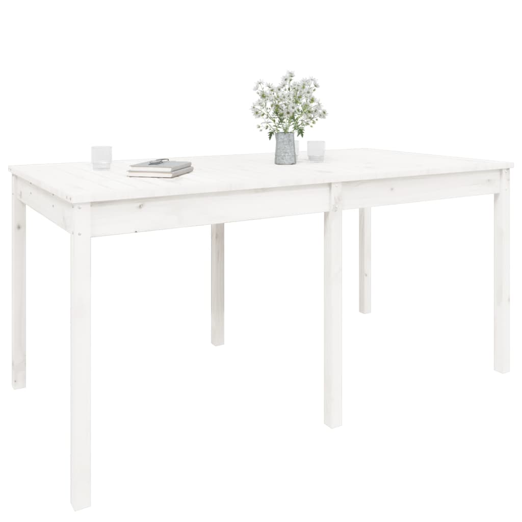 Tavolo da Giardino Bianco 159,5x82,5x76cm Legno Massello Pino - homemem39