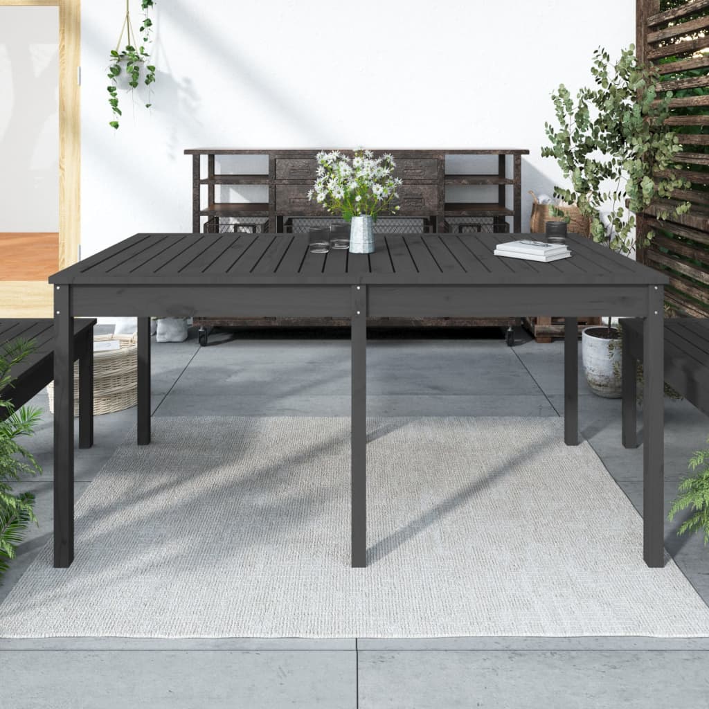 Tavolo da Giardino Grigio 159,5x82,5x76 cm Legno Massello Pino - homemem39