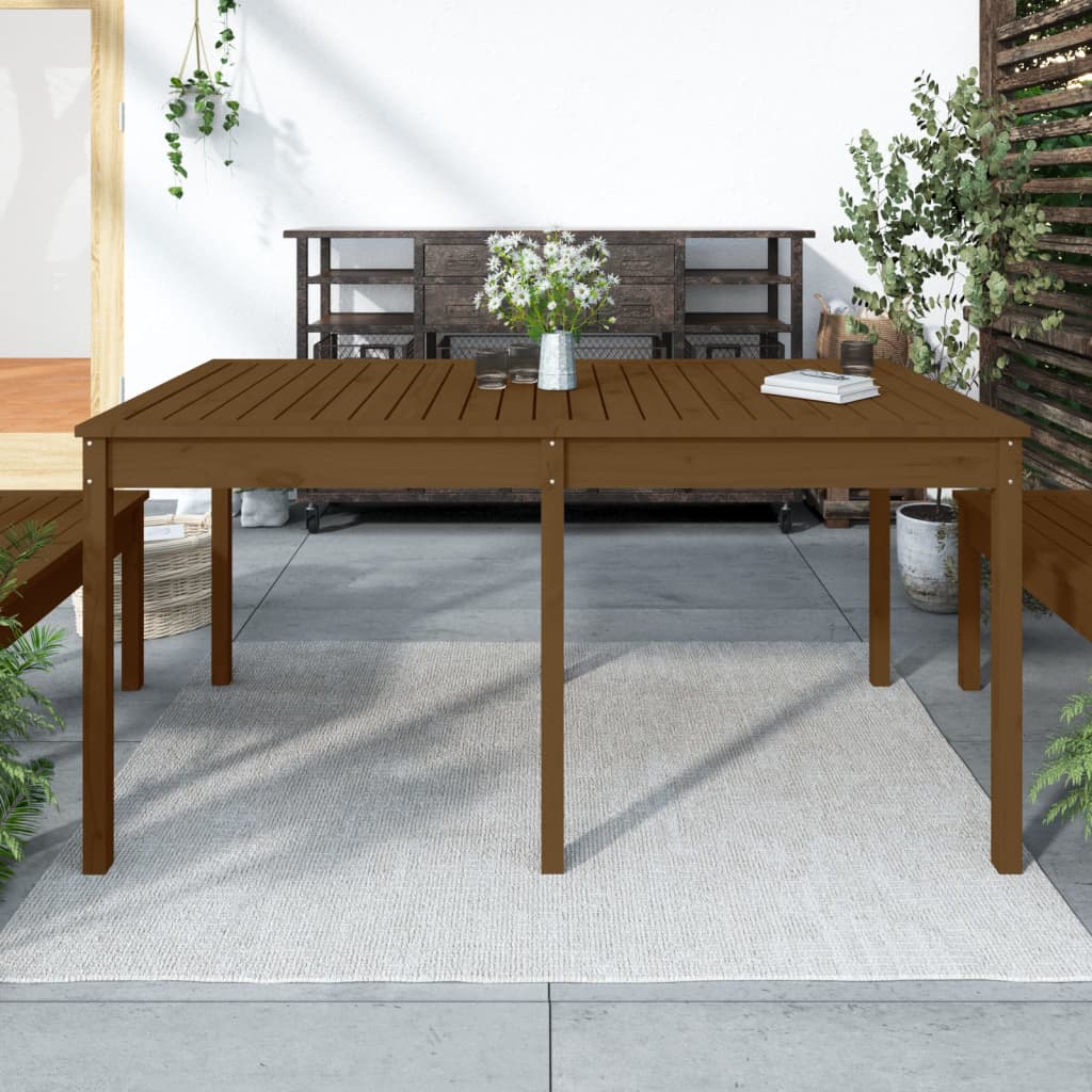 Tavolo da Giardino Miele 159,5x82,5x76cm Legno Massello di Pino - homemem39