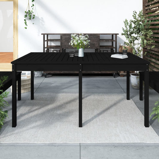 Tavolo da Giardino Nero 159,5x82,5x76 cm Legno Massello di Pino - homemem39