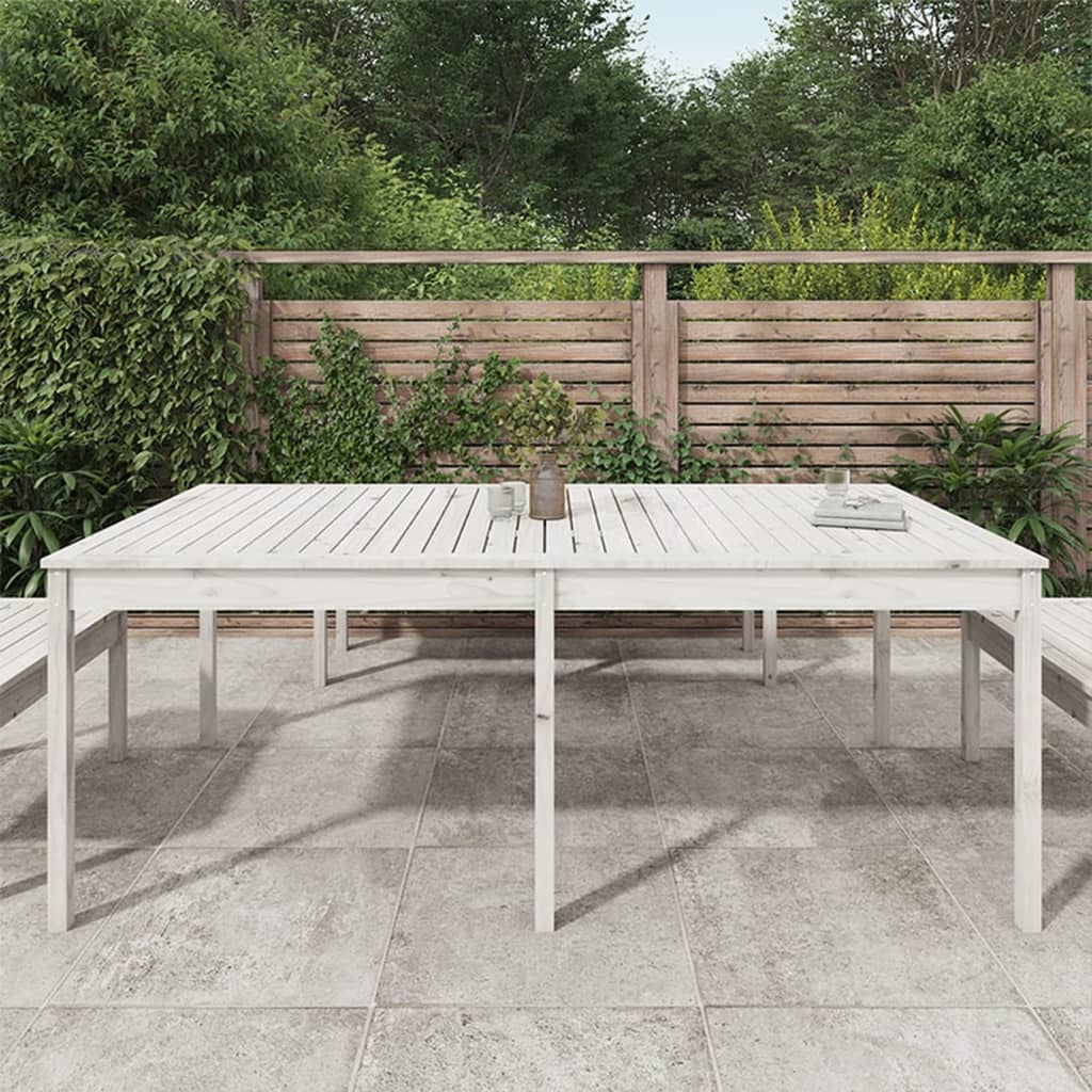 Tavolo da Giardino Bianco 203,5x100x76cm Legno Massello di Pino - homemem39