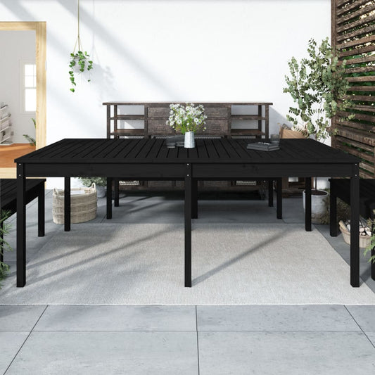 Tavolo da Giardino Nero 203,5x100x76 cm Legno Massello di Pino - homemem39