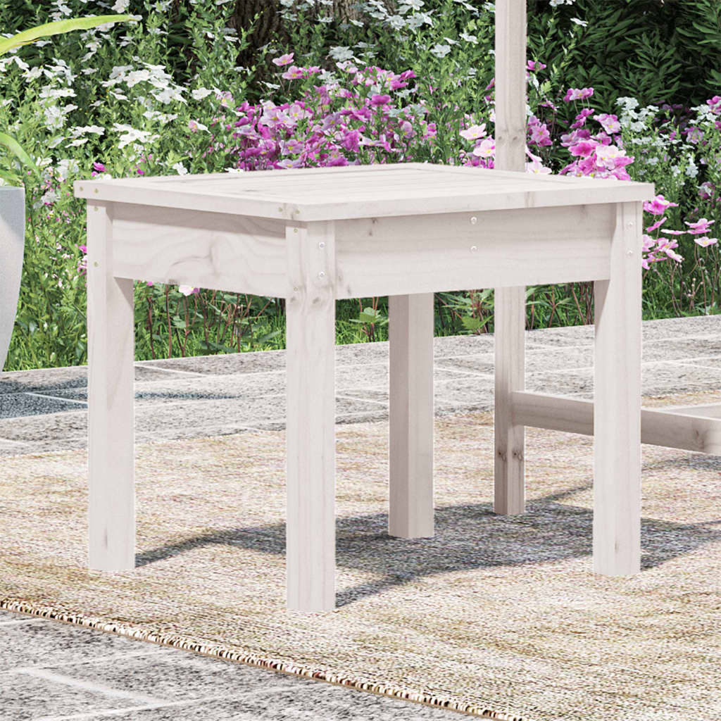 Panca da Giardino Bianca 50x44x45 cm Legno Massello di Pino - homemem39