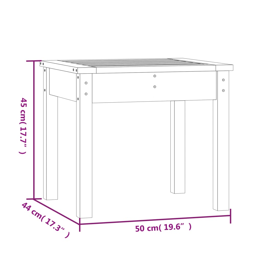 Panca da Giardino Miele 50x44x45 cm Legno Massello di Pino - homemem39