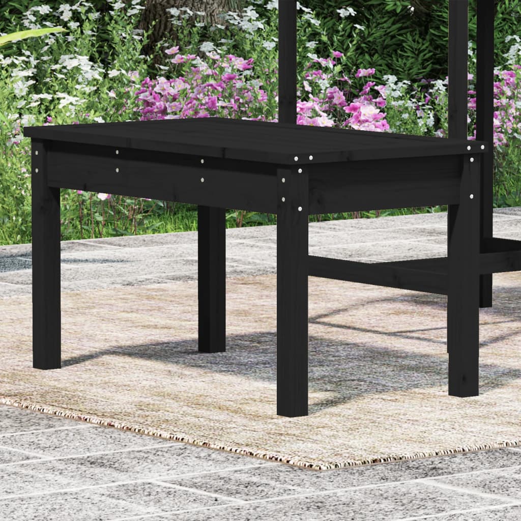 Panca da Giardino Nera 80x44x45 cm Legno Massello di Pino - homemem39