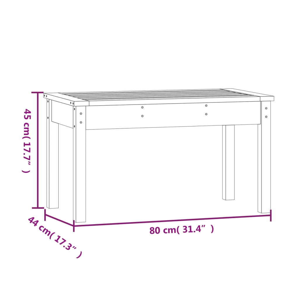 Panca da Giardino Nera 80x44x45 cm Legno Massello di Pino - homemem39