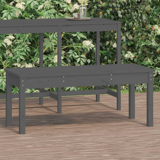 Panca da Giardino Grigia 109x44x45 cm Legno Massello di Pino - homemem39