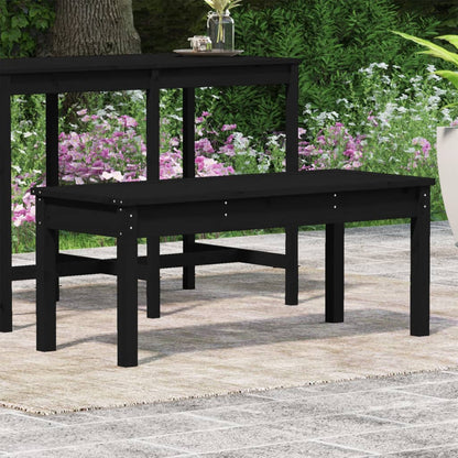 Panca da Giardino Nera 109x44x45 cm Legno Massello di Pino - homemem39