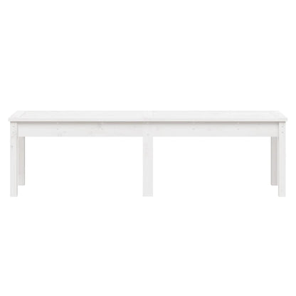 Panca Giardino 2 Posti Bianca 159,5x44x45cm Legno Massello Pino - homemem39