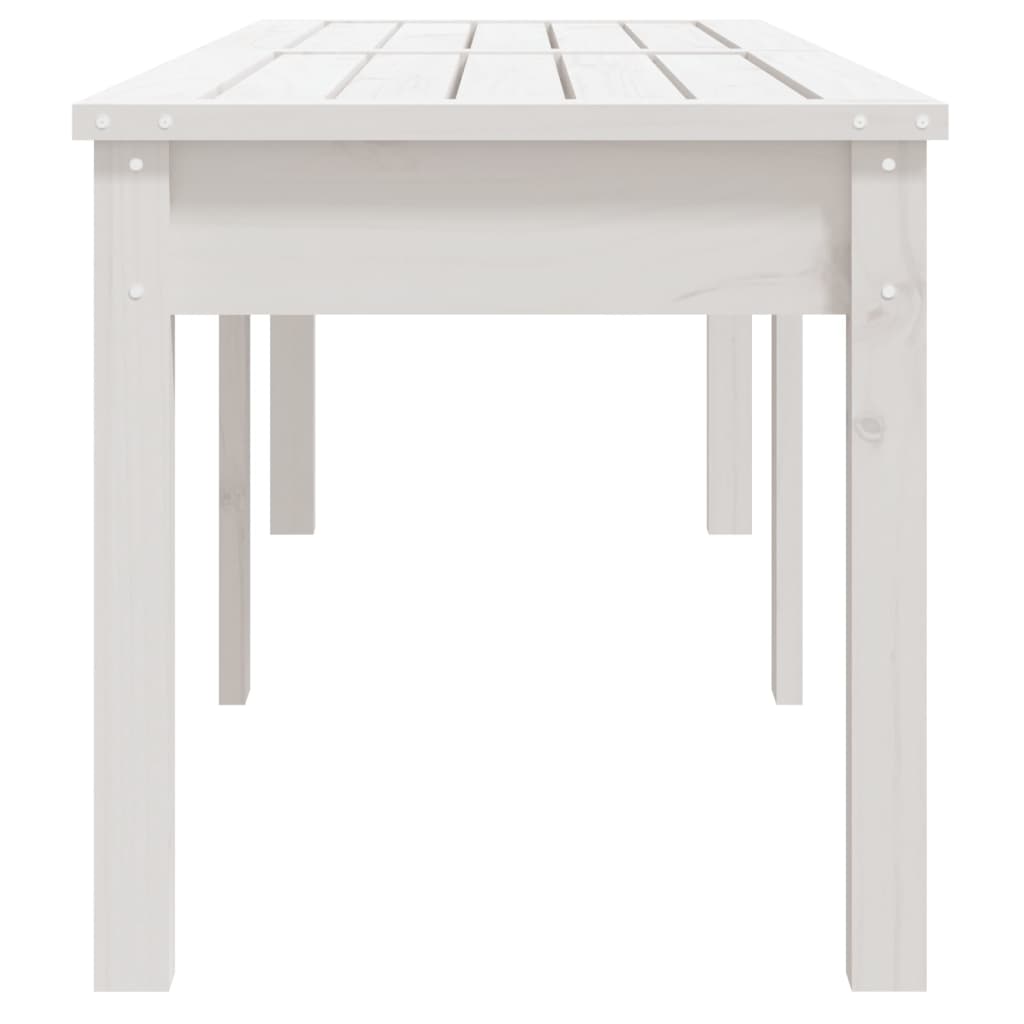 Panca Giardino 2 Posti Bianca 159,5x44x45cm Legno Massello Pino - homemem39