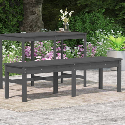 Panca Giardino 2 Posti Grigia 159,5x44x45cm Legno Massello Pino - homemem39