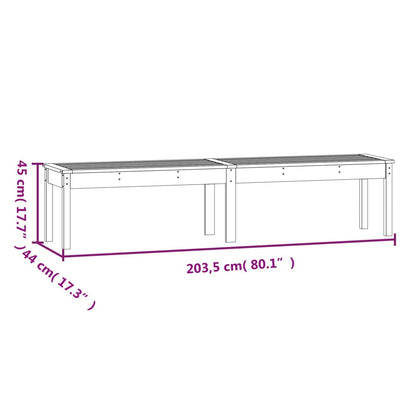 Panca Giardino 2 Posti Grigia 203,5x44x45cm Legno Massello Pino - homemem39