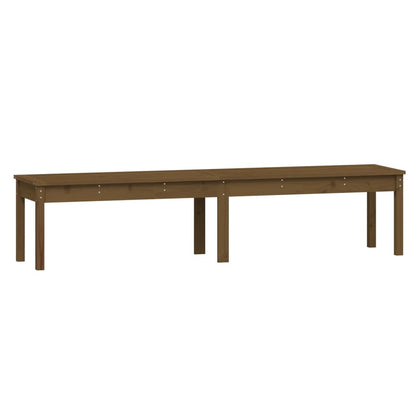 Panca Giardino 2 Posti Miele 203,5x44x45cm Legno Massello Pino - homemem39